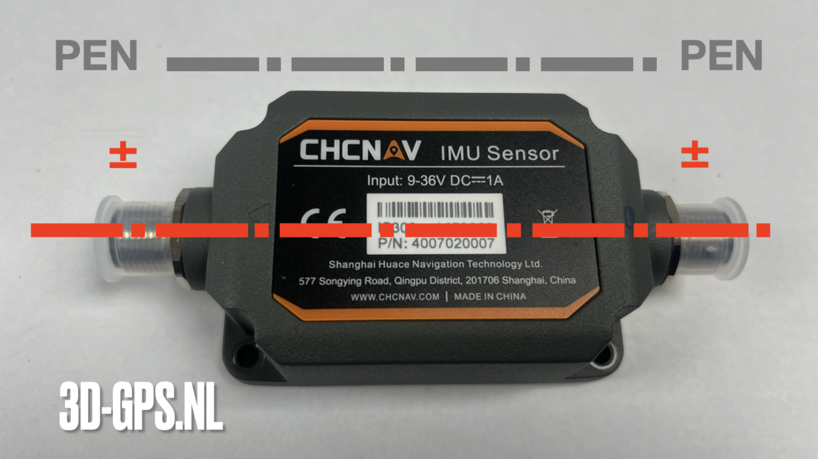 Sensor hartlijn evenwijdig aan pen-pen logo
